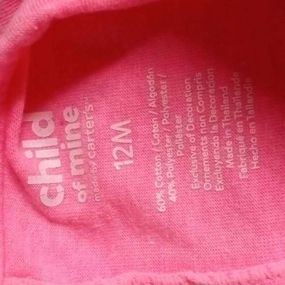 Carter's 12 Months Baby Girls Pink Tunic Top with Cat Appliques - Picture 9 of 9